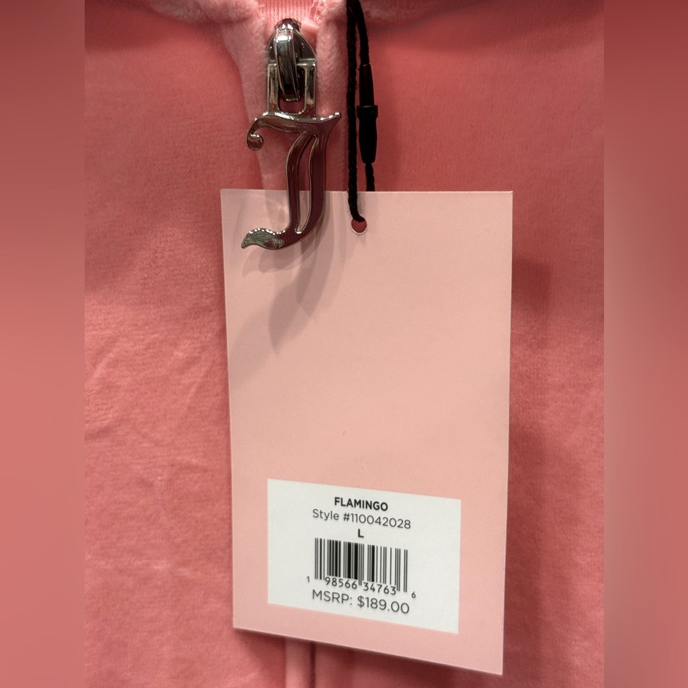 Juicy Couture NWT 2Pc Pretty Pink Velour Short Sleeve Sweatshirt & Shorts (0708) - Picture 4 of 9